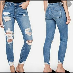 Express distressed ankle jegging